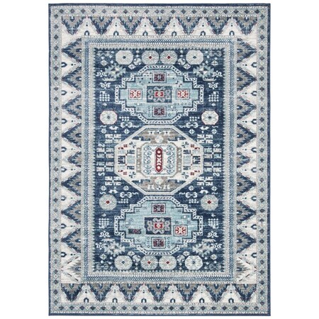 Safavieh 6 ft. 7 in. x 6 ft. 7 in. Kazak 100 Square Rug Blue & Creme KZK118D-7SQ